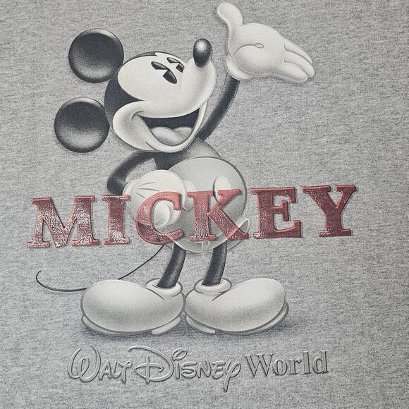 Mickey Mouse VTG Lg T-shirt Walt Disney World Tag Black‎ & White Mickey Graphic - Picture 4 of 5